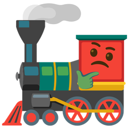 locomotive and thinking face