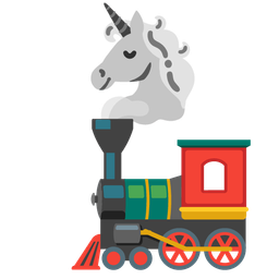 locomotive and unicorn