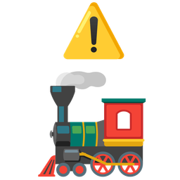 locomotive and warning