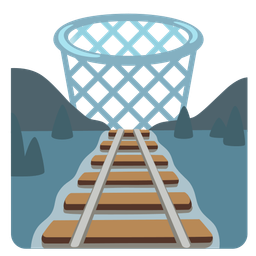 locomotive and wastebasket