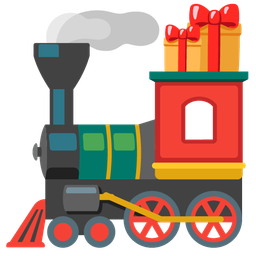 locomotive and wrapped gift
