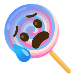 Lollipop and Anxious face with sweat