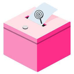 Lollipop and Ballot box with ballot