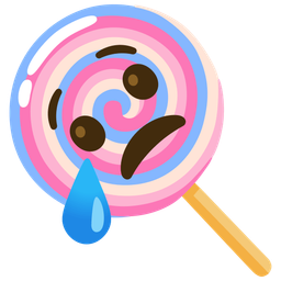 Lollipop and Crying face