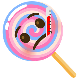 Lollipop and Face with thermometer