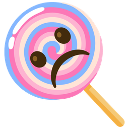 Lollipop and Frowning face