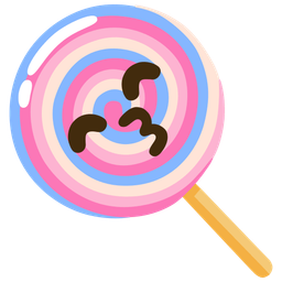 Lollipop and Kissing face with smiling eyes