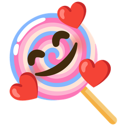 Lollipop and Smiling face with hearts
