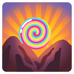 Lollipop and Sunrise over mountains