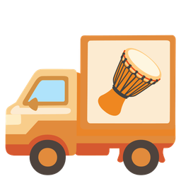 Long drum and Delivery truck