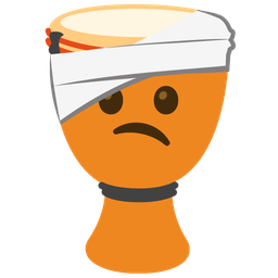 Long drum and Face with head-bandage