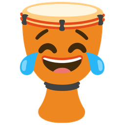 Long drum and Face with tears of joy