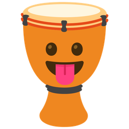 Long drum and Face with tongue