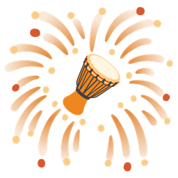Long drum and Fireworks