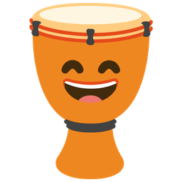 Long drum and Grinning face with smiling eyes