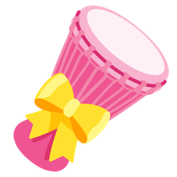 Long drum and Heart with ribbon