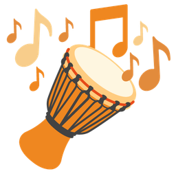 Long drum and Musical notes