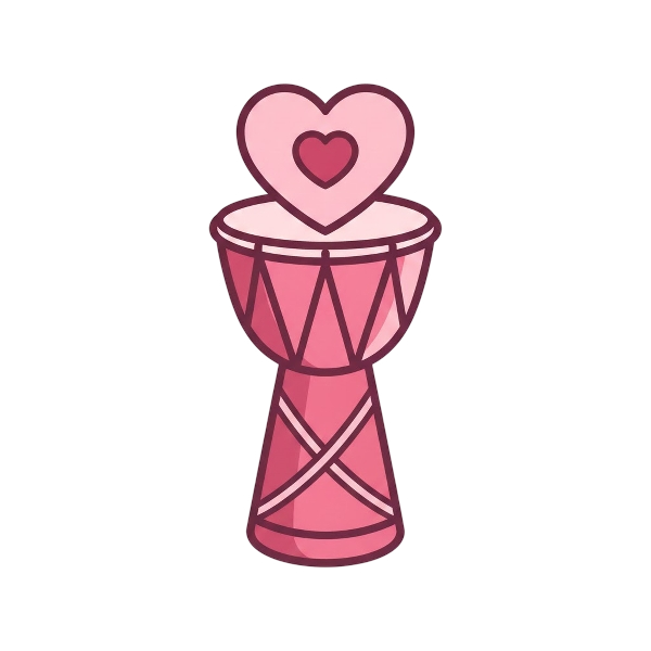 Long drum and Pink heart