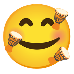 Long drum and Smiling face with hearts