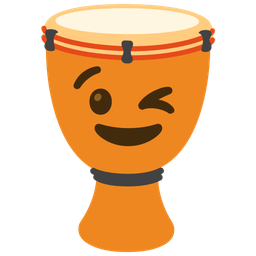 Long drum and Winking face