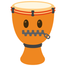 Long drum and Zipper-mouth face