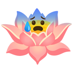 lotus and anxious face with sweat