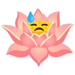 lotus and downcast face with sweat