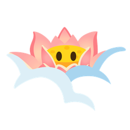 lotus and face in clouds