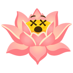 lotus and face with crossed-out eyes