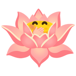 lotus and face with hand over mouth