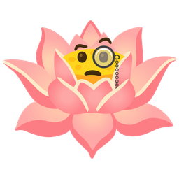 lotus and face with monocle