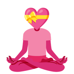 lotus and heart with ribbon