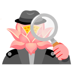 lotus and magnifying glass tilted right