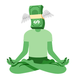 lotus and money with wings