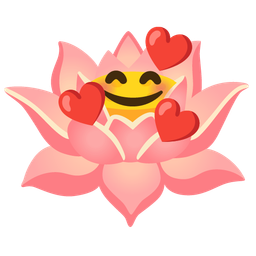 Lotus and Smiling face with hearts