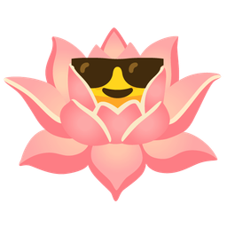 lotus and smiling face with sunglasses