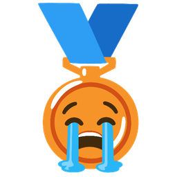 loudly crying face and 3rd place medal