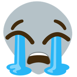 Loudly crying face and Alien