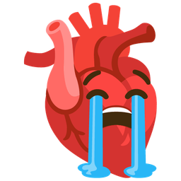 Loudly crying face and Anatomical heart