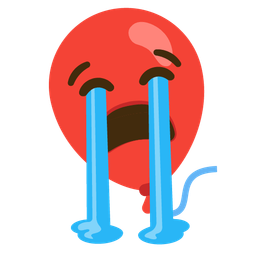 loudly crying face and balloon