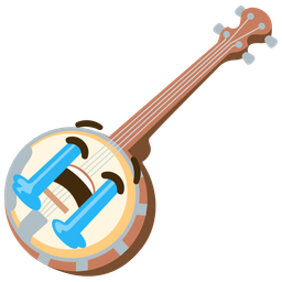 loudly crying face and banjo