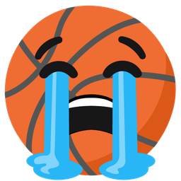 loudly crying face and basketball