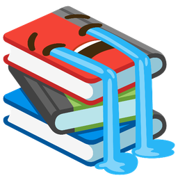 loudly crying face and books