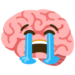 Loudly crying face and Brain