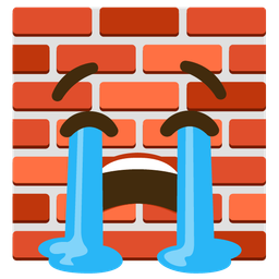 Loudly crying face and Brick