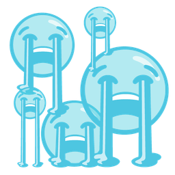 loudly crying face and bubbles