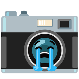 loudly crying face and camera