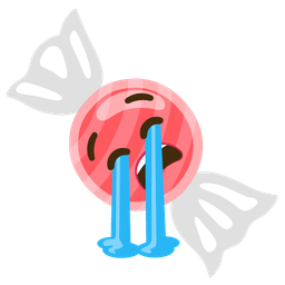 Loudly crying face and Candy