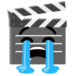 loudly crying face and clapper board