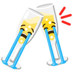 Loudly crying face and Clinking glasses